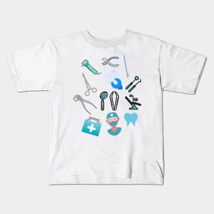 Dentists do it better - Tooth pattern Kids T-Shirt